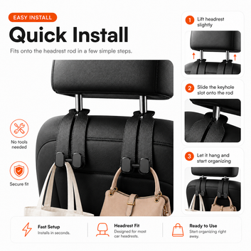 ArmourGuards Multi-Purpose Car Headrest Hook