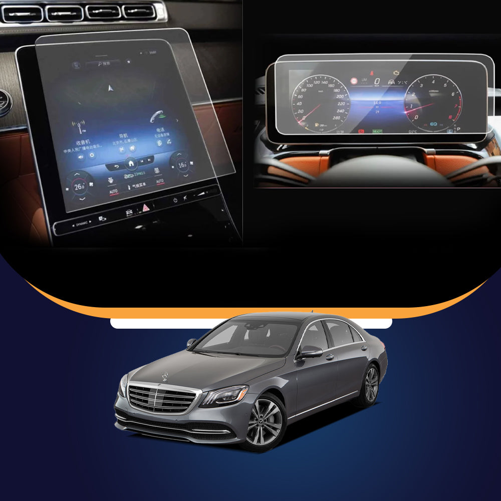 Mercedes-Benz S-CLASS Screen Guard Touch Infotainment And Instrument Cluster Screen Guard.