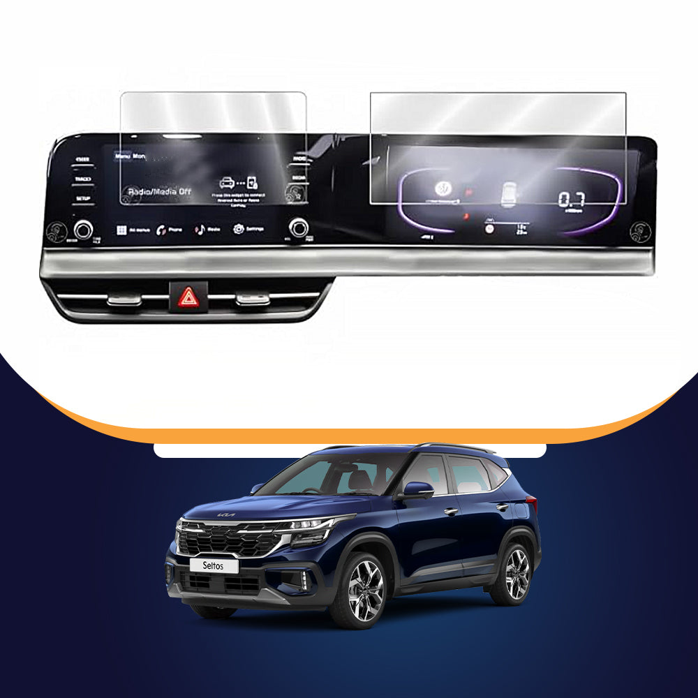 Kia Seltos 2023 Dual Full TouchScreen Infotainment Screen Guard