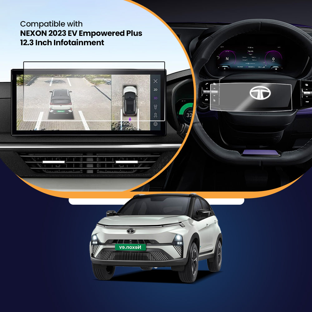 Tata Nexon EV Empowered plus  12.3 inches Screen Guard + Steering Guard