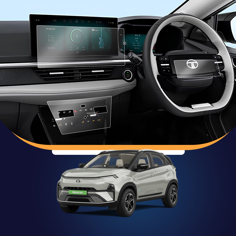 Nexon EV Empowered Plus (BIG 12.3 Inch Sharp Edge) Infotainment + Steering + AC Panel Guard