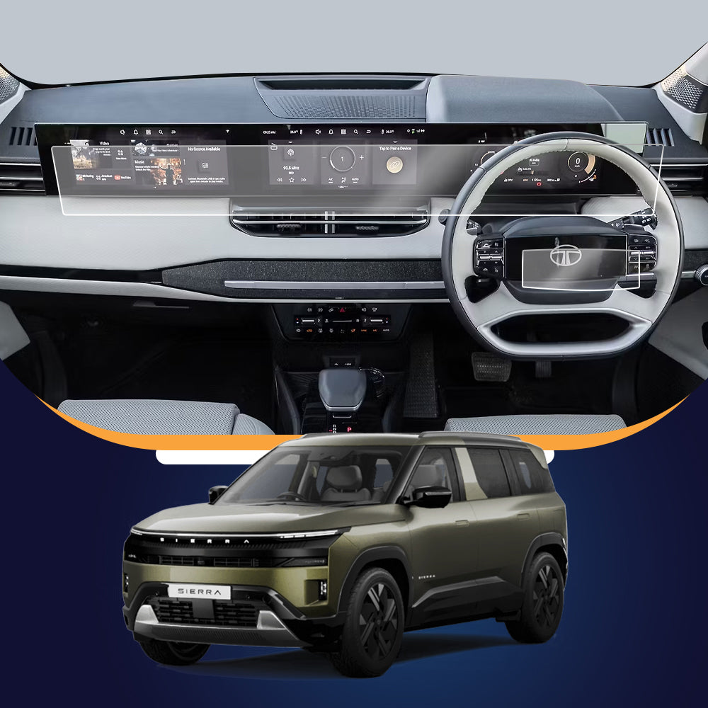 Tata Sierra 2025 (TOP MODEL) 12.3 Inch Triple Screen + Steering Screen Guard
