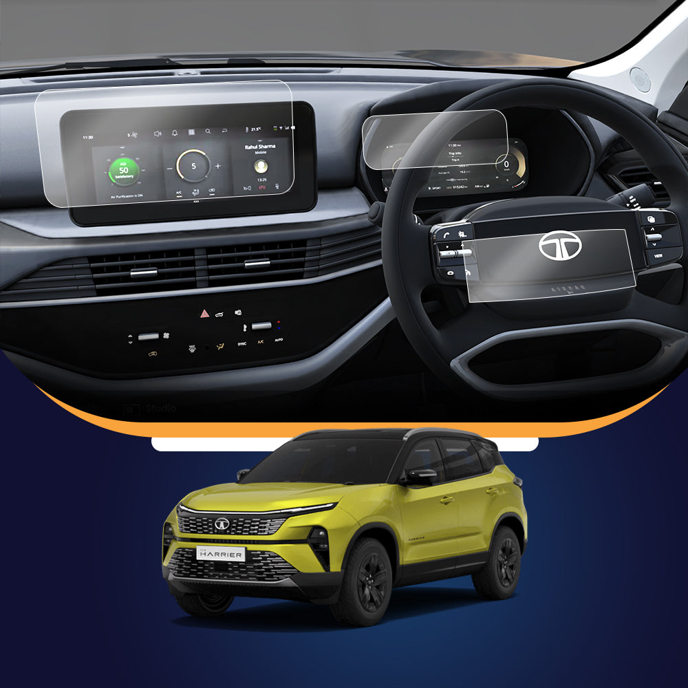 Tata Harrier " PURE" " ADVENTURE " infotainment , cluster and steering [2023] Screen Guard