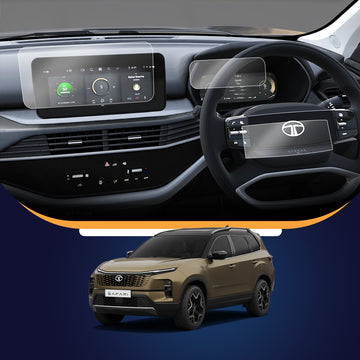 Tata Safari Facelift "PURE" "ADVENTURE" infotainment , cluster and steering [2023] Screen Guard