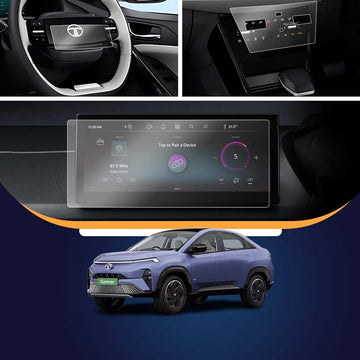 Tata Curvv EV 10.25 inch (SHARP EDGES) + Steering + AC Panel Screen Guard