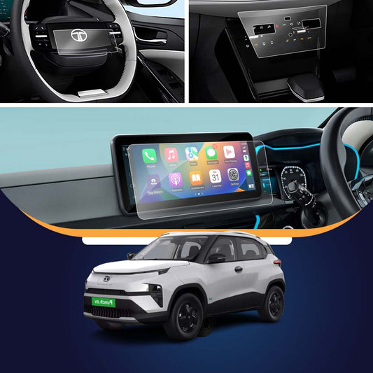 Tata Punch EV 10.25 inch (ROUND EDGES) + Steering + AC Panel Guard