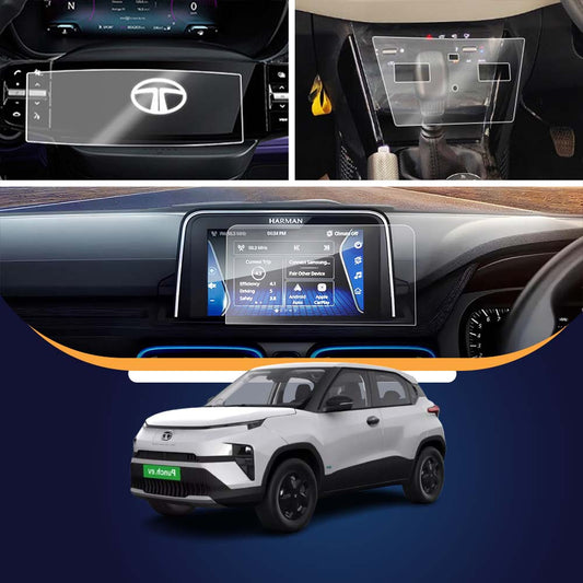 Tata Punch EV 7 Inch Infotainment + Steering + AC Panel Screen Guard