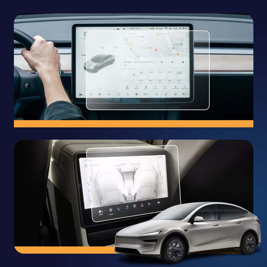 Tesla Y 15.4 Inch Infotainment + Back Seat (Pack of 2) Screen Guard
